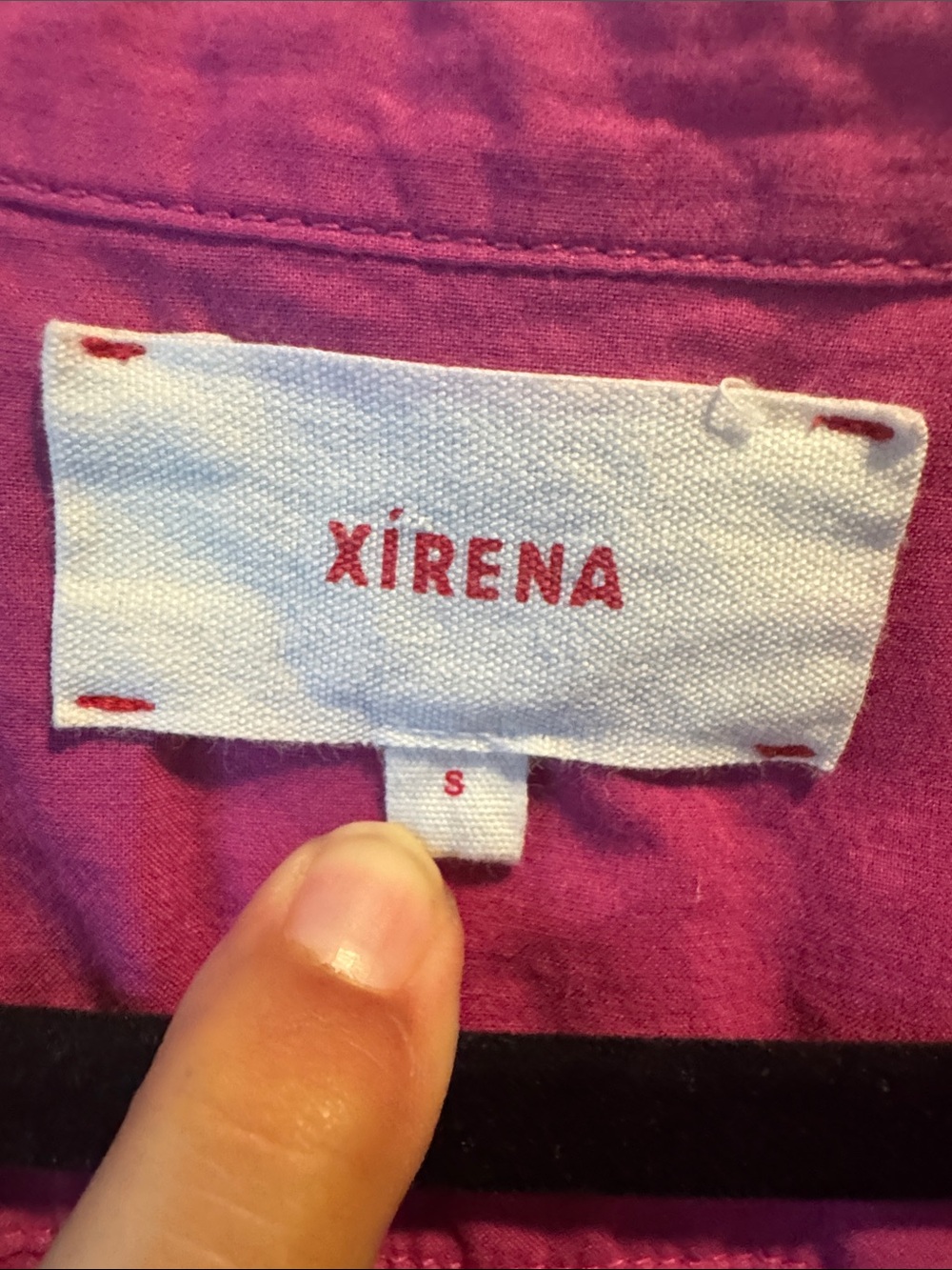 XiRENA Bright Pink Split-Neck Long Sleeve Tunic with “Open” flap back - Picture 2 of 7